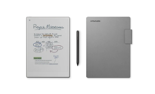 reMarkable Paper Pro 11.8" Tablet Bundle with Marker Plus and Grey Polymer Book Folio