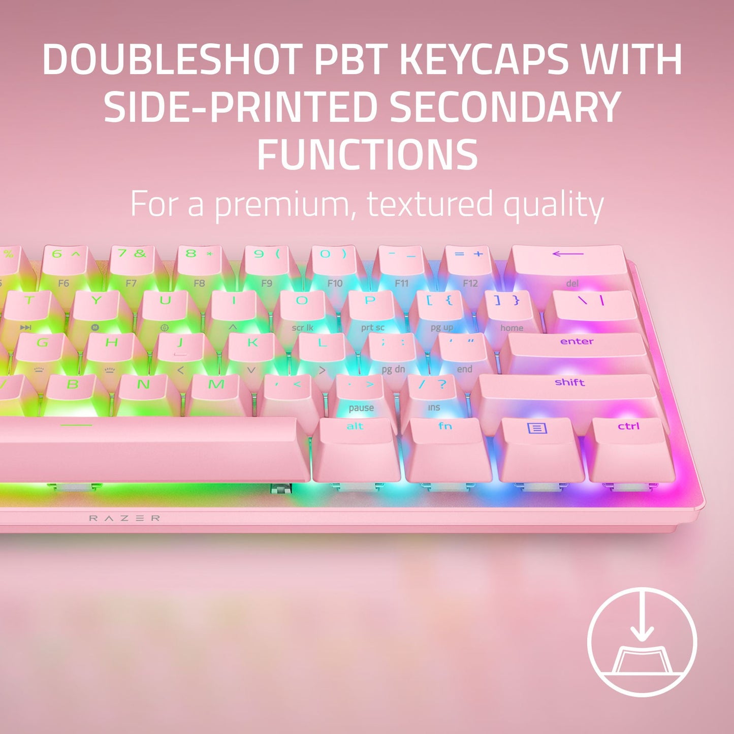 Razer Huntsman Mini 60% Gaming Keyboard - Quartz Pink