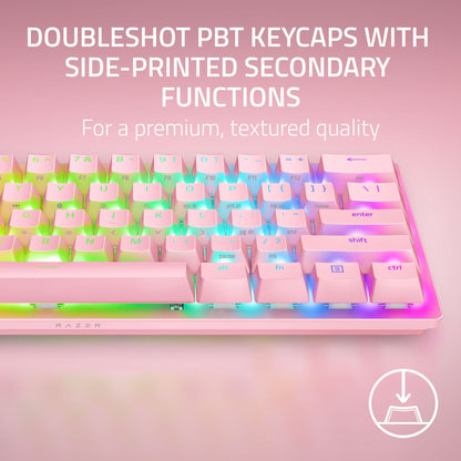 Razer Huntsman Mini 60% Gaming Keyboard - Quartz Pink
