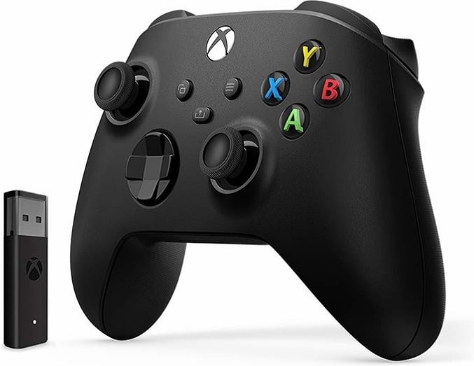Microsoft Xbox Wireless Controller - Carbon Black + Xbox Wireless Adapter for Windows