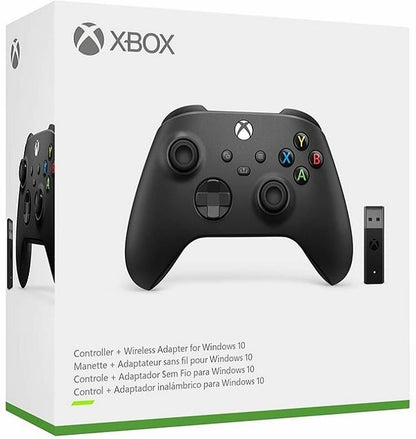 Microsoft Xbox Wireless Controller - Carbon Black + Xbox Wireless Adapter for Windows