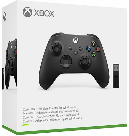 Microsoft Xbox Wireless Controller - Carbon Black + Xbox Wireless Adapter for Windows