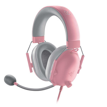 Razer BlackShark V2 X quartz pink wired gaming headset, view 2