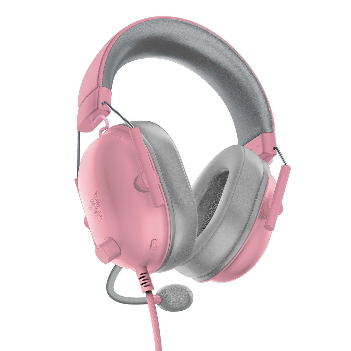 Razer BlackShark V2 X quartz pink wired gaming headset, view 4