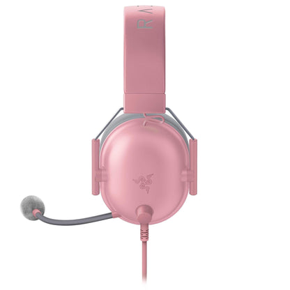 Razer BlackShark V2 X quartz pink wired gaming headset, view 6
