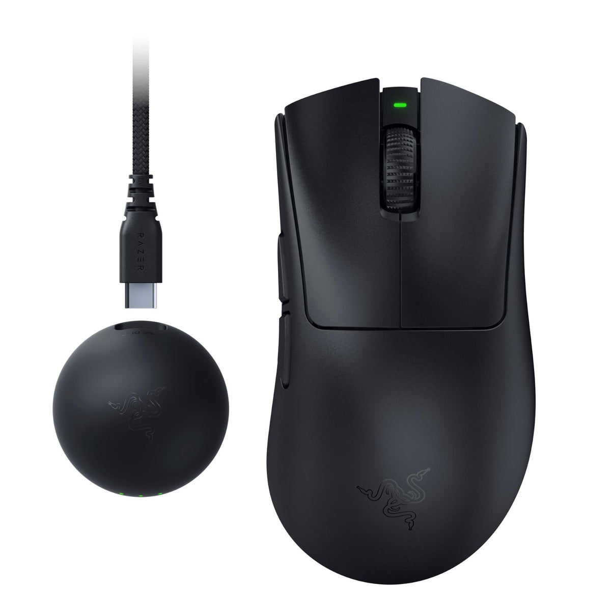 Razer DeathAdder V4 Pro wireless gaming mouse in black