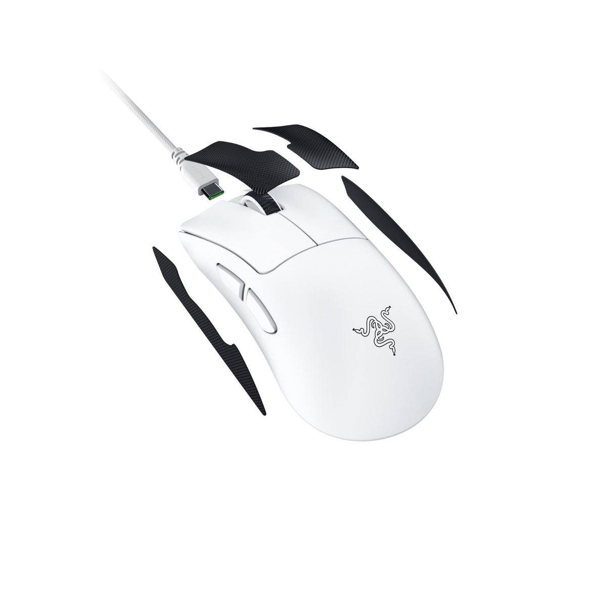 Razer DeathAdder V4 Pro white wireless gaming mouse, view 5