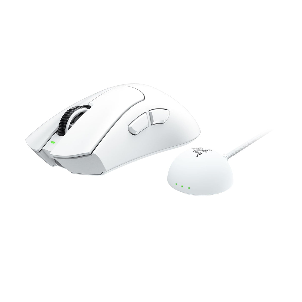 Razer DeathAdder V4 Pro white wireless gaming mouse, view 6