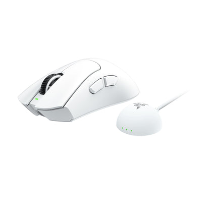 Razer DeathAdder V4 Pro white wireless gaming mouse, view 6