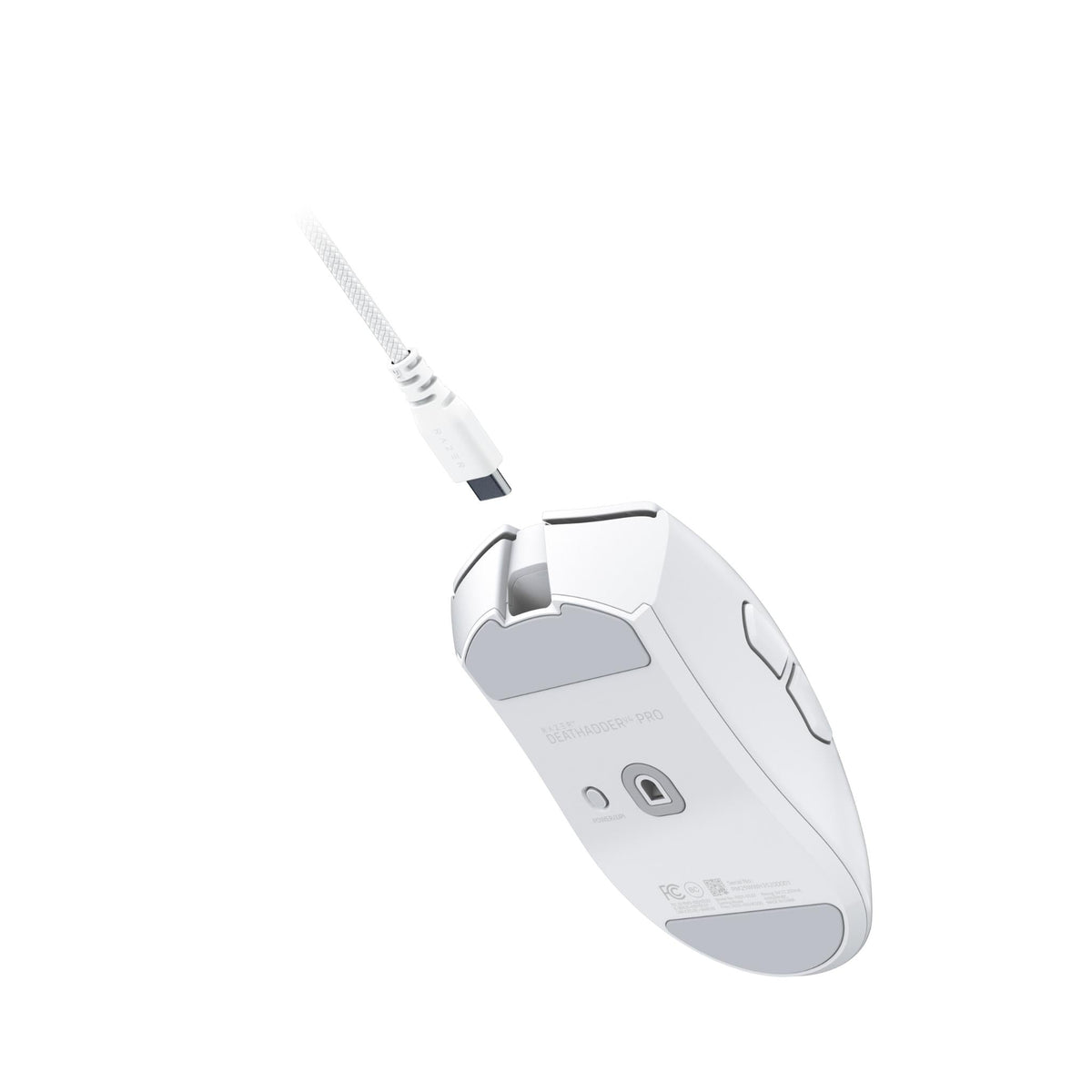 Razer DeathAdder V4 Pro white wireless gaming mouse, view 7