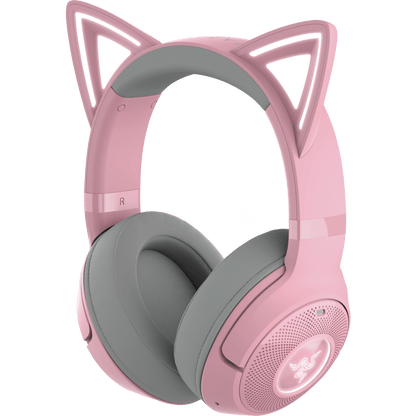 Razer Kraken Kitty V2 BT wireless RGB headset in quartz pink