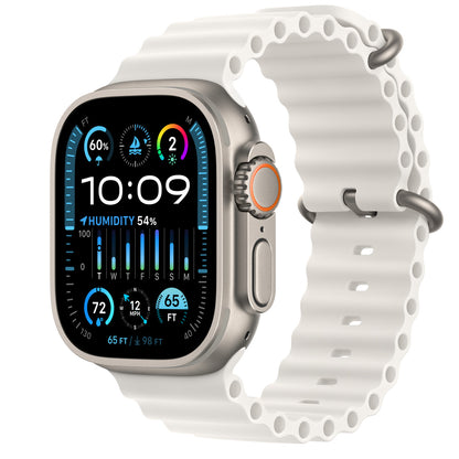 Apple Watch Ultra 2 GPS + Cellular - 49mm - Natural Titanium Case with White Ocean Band (S/M)
