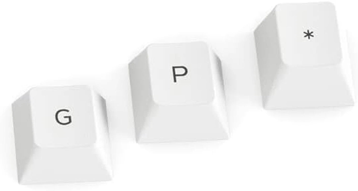 Glorious GPBT Dye Sublimated Keycaps 114 Keycap Set - Arctic White