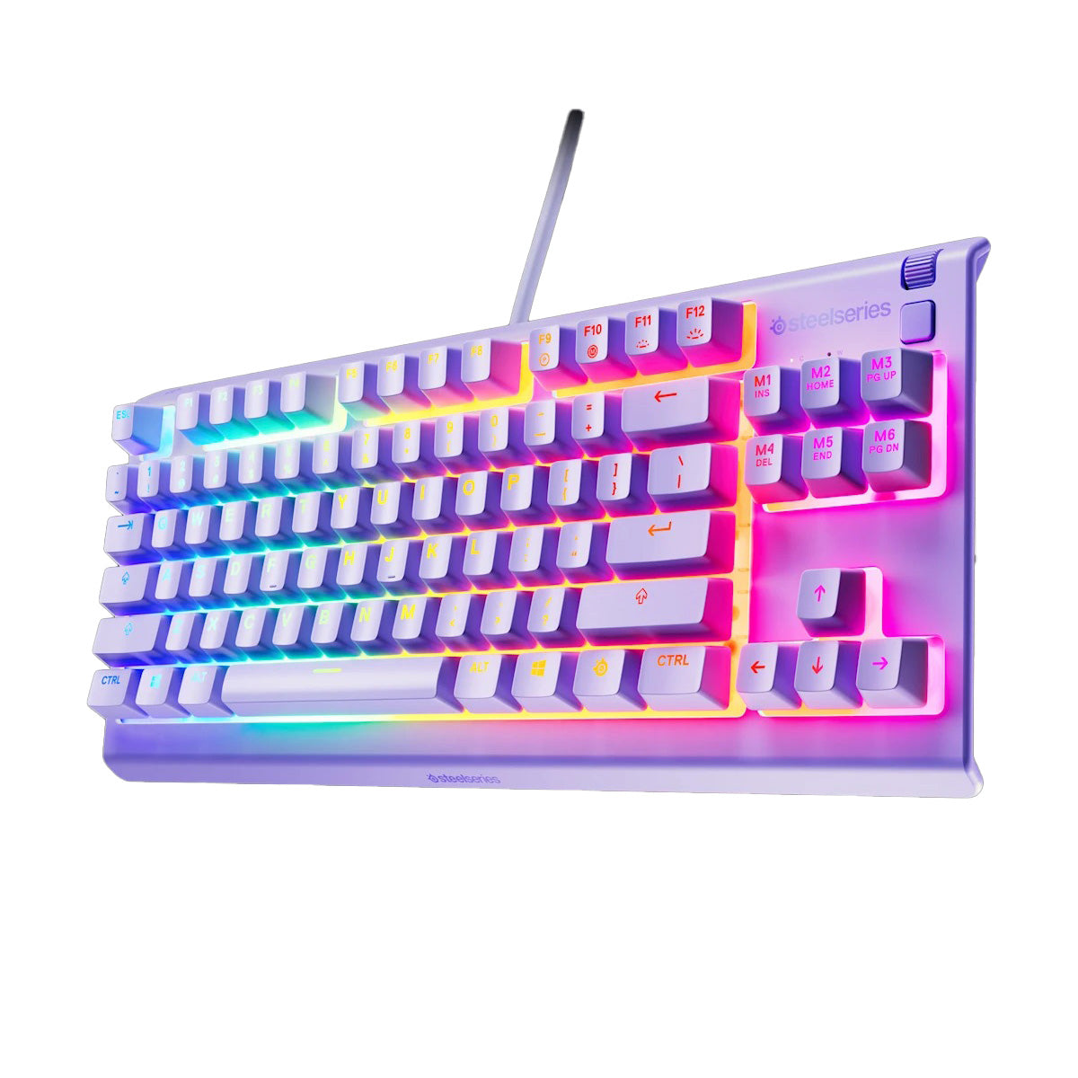SteelSeries Apex 3 TKL RGB lavender gaming keyboard, view 2
