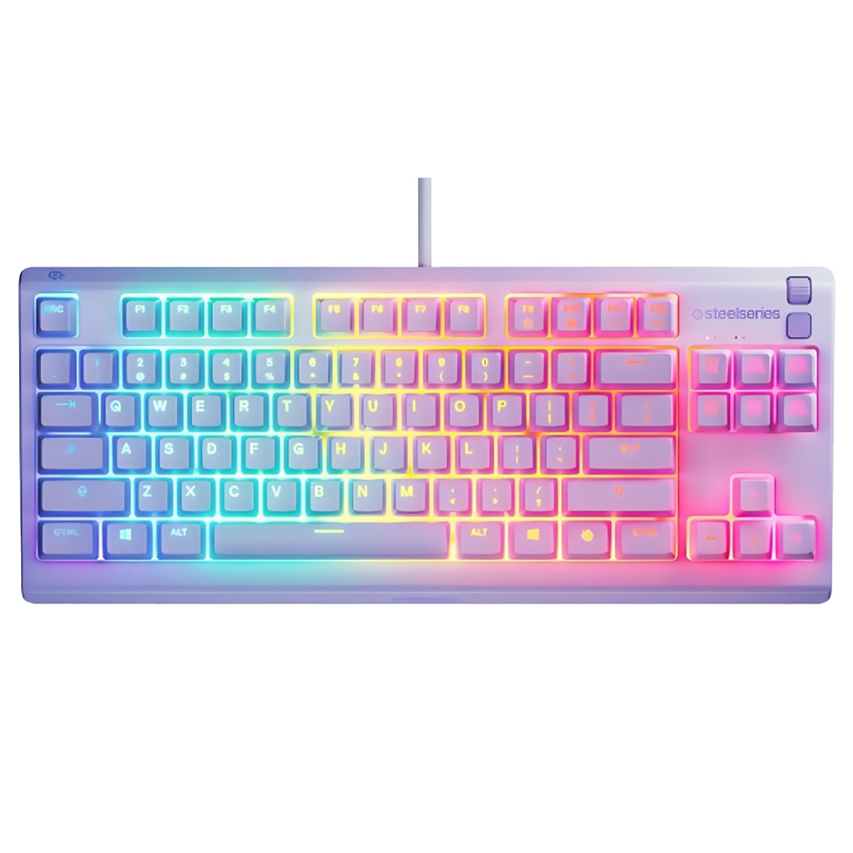 SteelSeries Apex 3 TKL RGB lavender gaming keyboard, view 8