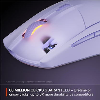 SteelSeries Rival 3 Wireless Gen 2 lavender gaming mouse, view 5