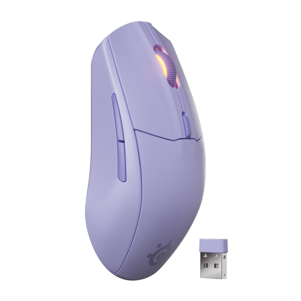 SteelSeries Rival 3 Wireless Gen 2 gaming mouse in lavender
