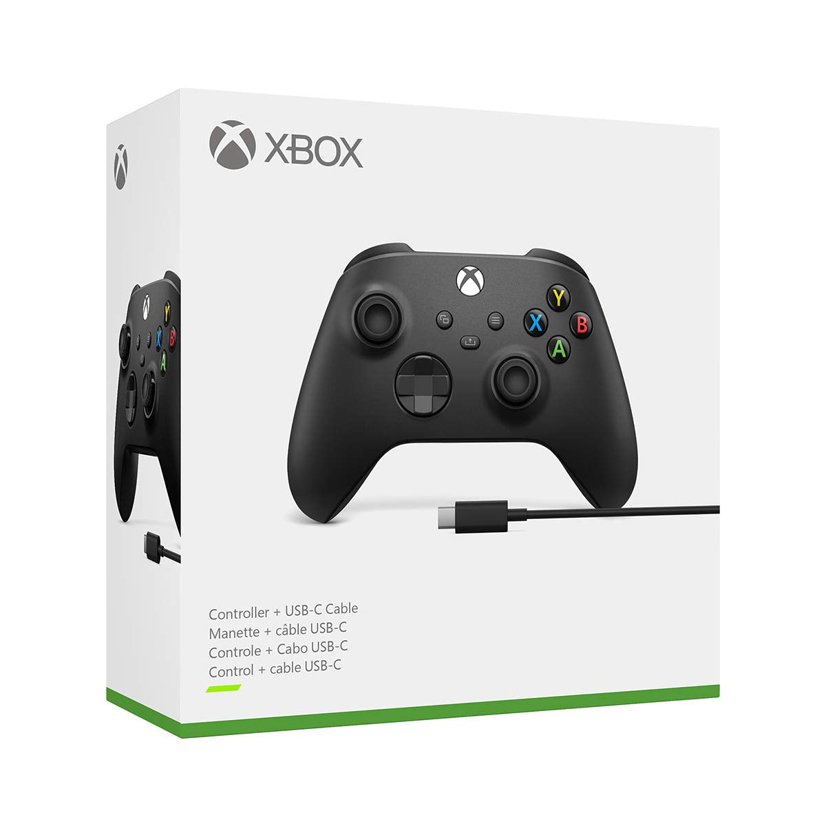 Microsoft Xbox Wireless Controller - Carbon Black + USB-C Cable